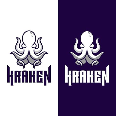 Kraken Logo Vektor Illustration Design Inspiration Oktopus Logo Tintenfisch Logo Premium Vektor