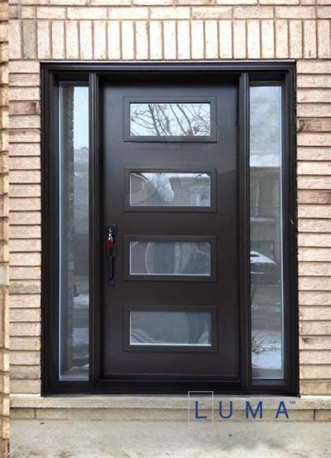 Black Steel Door With Double Sidelites Luma