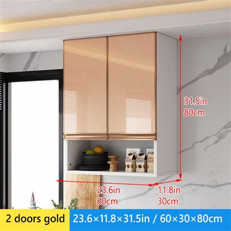 Aluminum Kitchen Cabinet Anti Termite Glass Pantry Hanging Cabinet Wall