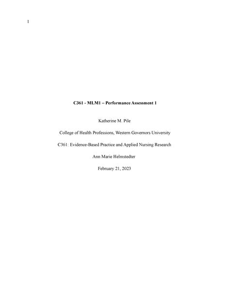 Evidence Based Practice And Applied Nursing Research Paper C361