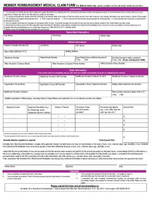 Fillable Online Nv Member Reimbursement Medical Claim Form Member