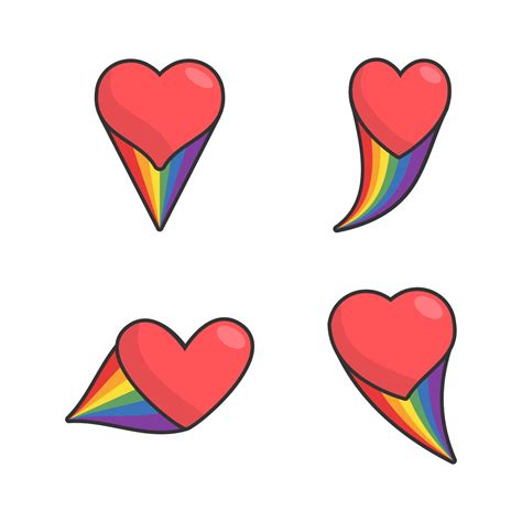 Heart Icon With Rainbow Flag Tail Lgbt Support And Love Design Lesbian Gay Bisexual