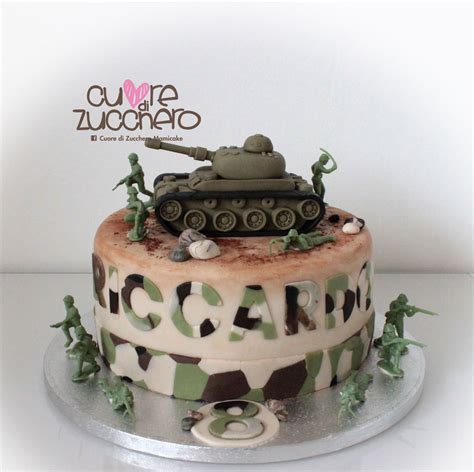 Torta Militare Pasta Di Zucchero Carro Armato In Pasta Di Cereali