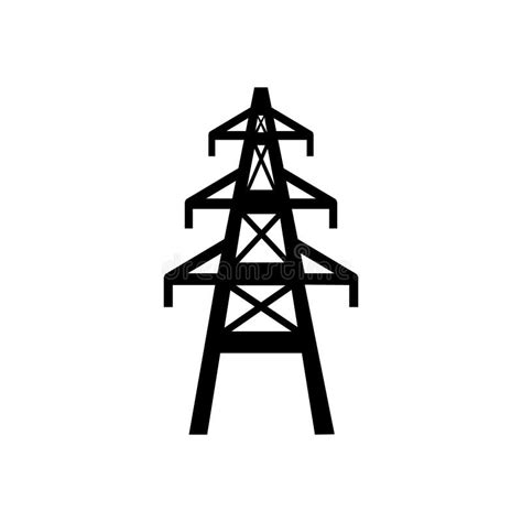 Electricity Tower Icon Vector Transmission Tower Illustration Sign