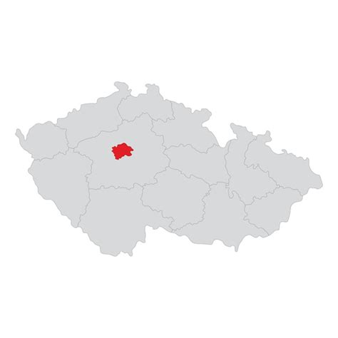 Premium Vector Map Of Czech Republic With Prague A Capital City