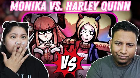 Monika Vs Harley Quinn Rap Battle Couple Reacts YouTube