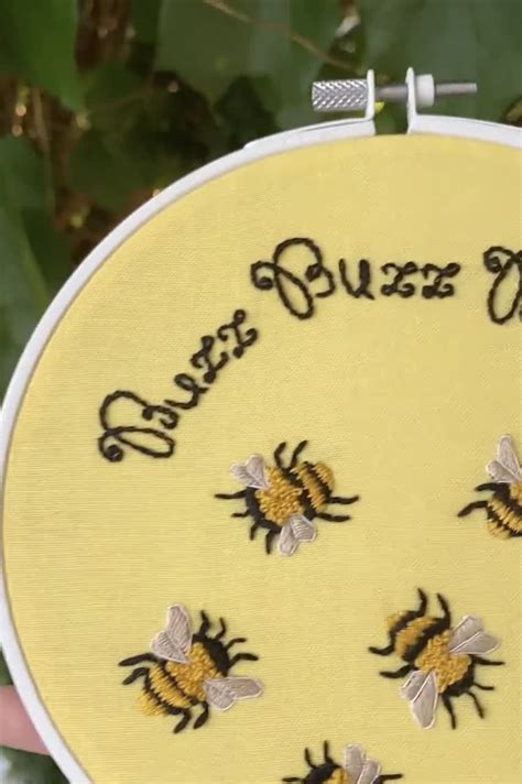 Embroidery Sassy Bee Embroidery Bee Fibre Art Funny Embroidery Art And Collectibles Fiber Arts