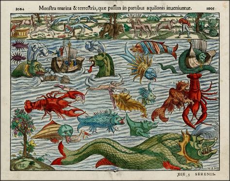 Sea Monster Map Illustration