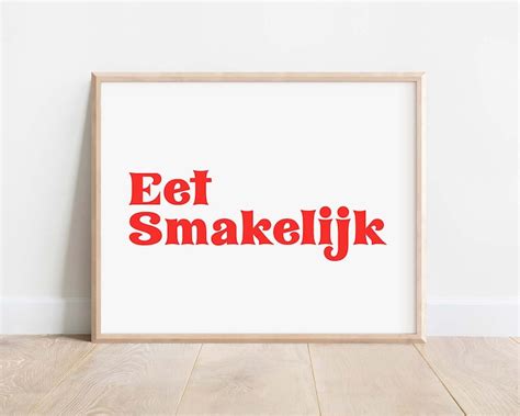 Eet Smakelijk Sign Dutch Print Minimalist Wall Art Dutch Art Dutch