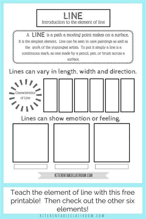 Types Of Lines In Art A Free Element Of Line Printable The Kitchen