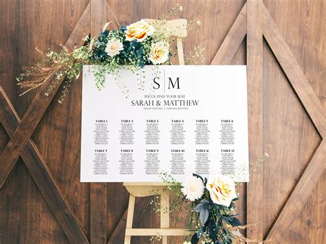 Etsy Seating Chart Template