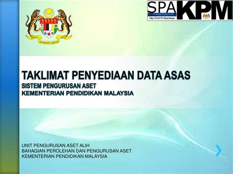 Ppt Taklimat Penyediaan Data Asas Sistem Pengurusan Aset Kementerian