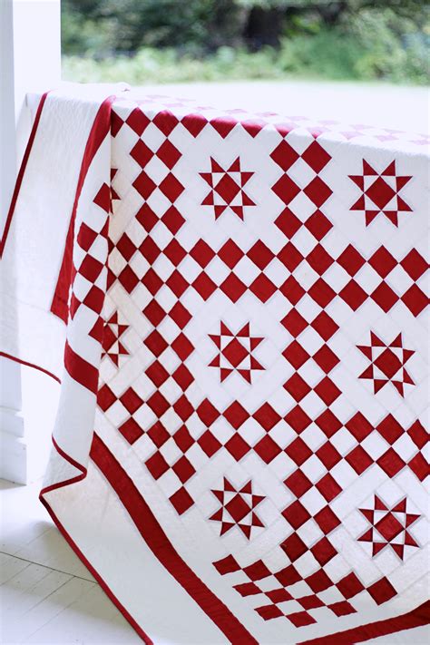 Red and White Quilt Patterns PDF Easy Quilt Pattern Farmhouse - Etsy