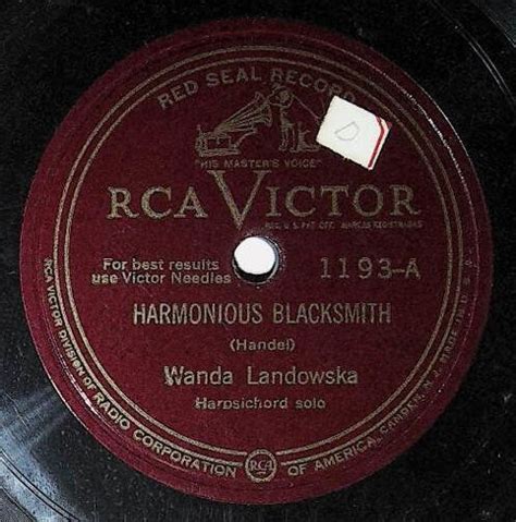 Landowska Wanda Harmonious Blacksmith RCA Victor Red Seal 1193