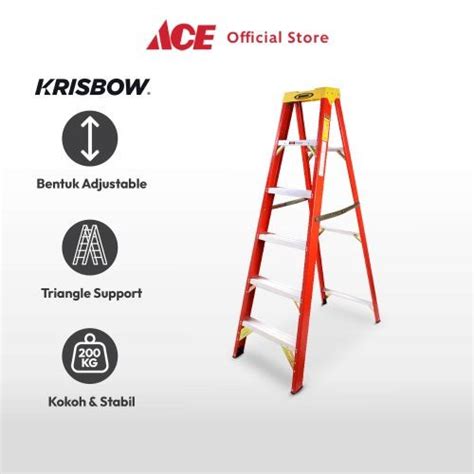 Jual Ace Krisbow Tangga Fiber Glass Step Merah Shopee Indonesia