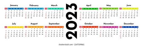 Horizontal Calendar Isolated On White