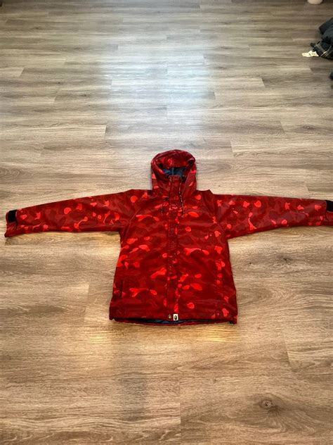 Bape Bape Snowboard Jacket Red Camo Grailed