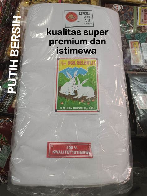 Per 1 Meter Kain Kafan Mori Cap Dua Kelinci Kualitas Istimewa Harga