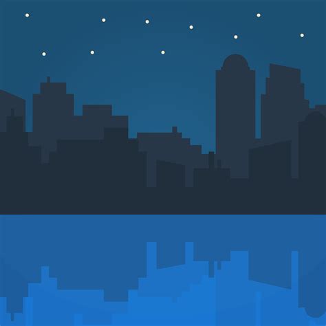 Night City Vector Illustration In Flat Style Design Vector Art