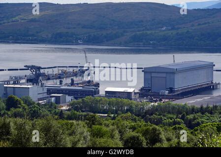 Faslane naval base on the Gareloch, home to Britain's Trident nuclear ...