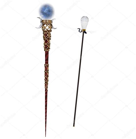 3d rendered magic staff with marble orb — Stock Photo © greglith #16981033