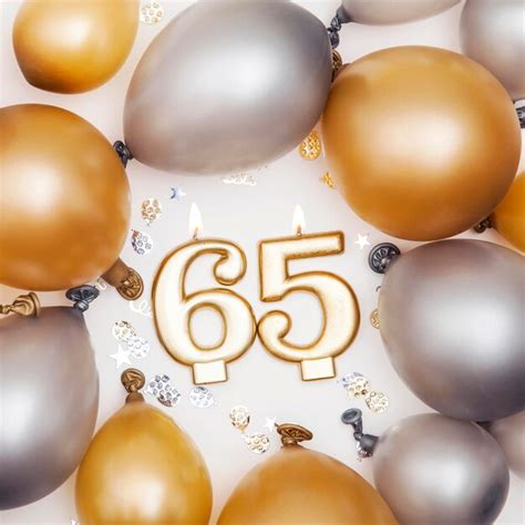 Premium Photo Birthday Celebration Number 65 Candle With Gold And