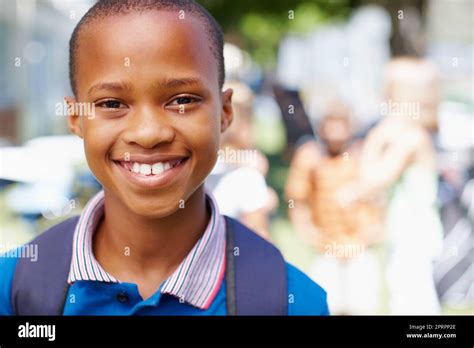 Im Ready For A New School Year Confident African American Boy Smiling