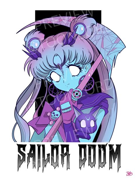 Sailor Moon Inspired Wall Art Pastel Goth Aesthetic Pastel Etsy