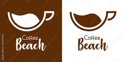 Banner Con Texto Manuscrito Coffee Beach Logo Beach Bar Vector Con