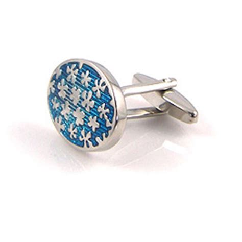 Light Blue Oval Flower Cufflinks Cufflinks Depot