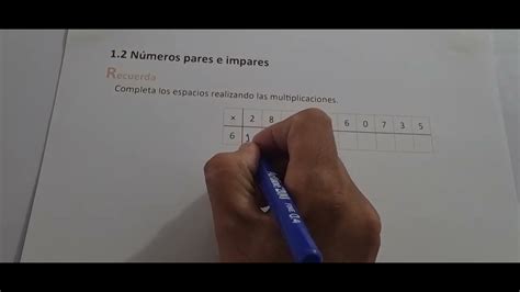 1 2 NÚMEROS PARES E IMPARES CUADERNO DE EJERCICIO RECUERDA YouTube