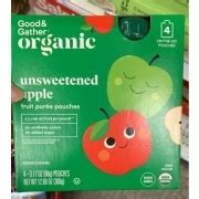 Good Gather Fruit Puree Pouches Unsweetened Apple Calories