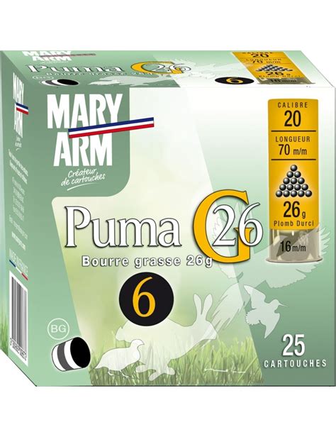 Cartouches Mary Arm Puma 26 Bourre Grasse Cal 20