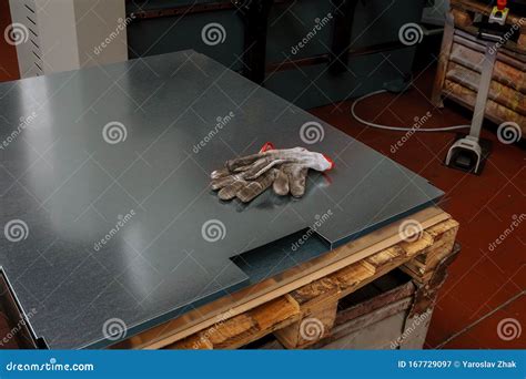 Finished Products From Galvanized Metal Plate On A Pallet Stock Image