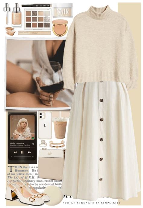 Nude And Cream Outfit Shoplook Cute Modest Outfits Outfits Modest Outfits