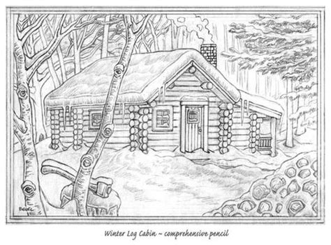 Log Cabin Sketch at PaintingValley.com | Explore collection of Log ...