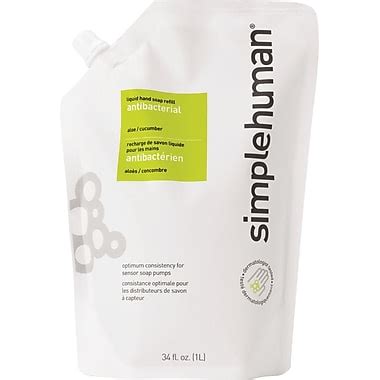 simplehuman Antibacterial Liquid Hand Soap Refill Pouch, Aloe/Cucumber ...