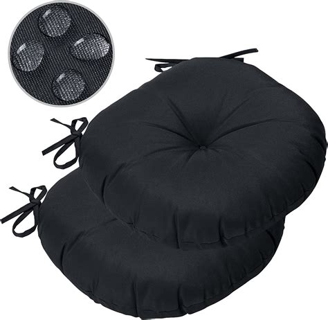 GUEGLSA Outdoor Tufted Round Cushions 15 Inch Waterproof Bistro Chair