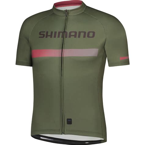 Shimano Logo Short Sleeve Jersey Men Warm Olive Bike24