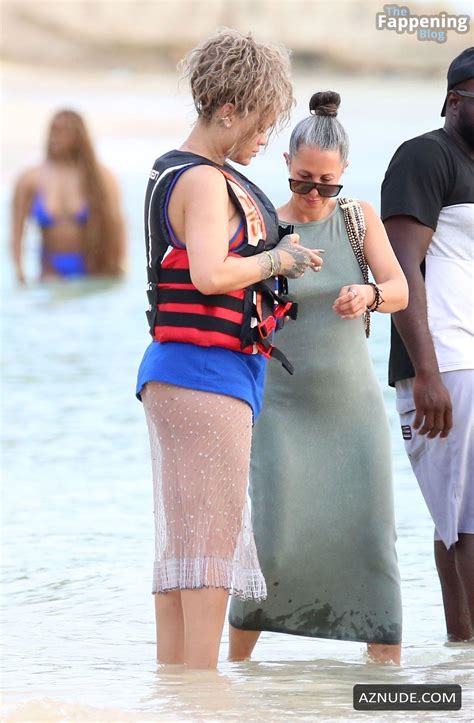 Rihanna Sexy Seen With A Ap Rocky Flashing Her Hot Booty At A Beach In Barbados Aznude