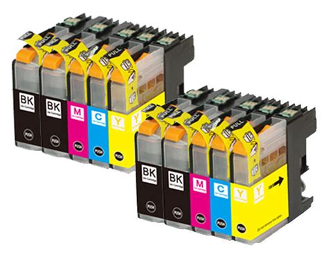 10 PK Quality Ink Set W Chip Fits Brother LC101 LC103 MFC J650DW