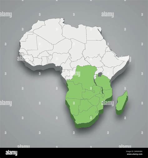 Southern African Development Community Location Within Africa 3d