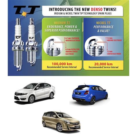 Denso Iridium TT TwinTip Spark Plug Proton Suprima Exora Preve Turbo