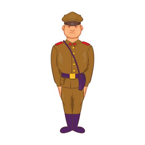 A man in army uniform icon, cartoon style 14614354 Vector Art at Vecteezy