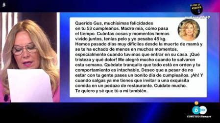 Terelu Campos y Carmen Borrego envían un emotivo mensaje a Gustavo