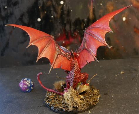 Custom-painted Rampaging Young Red Dragon Miniature | TTRPG | Mini ...