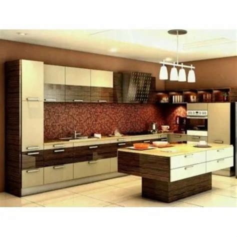 Wooden Parallel Shape Residential German Modular Kitchen At Rs 1800