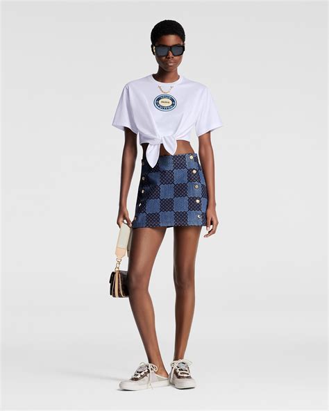 Damier Denim Mini Skirt Ready To Wear Louis Vuitton