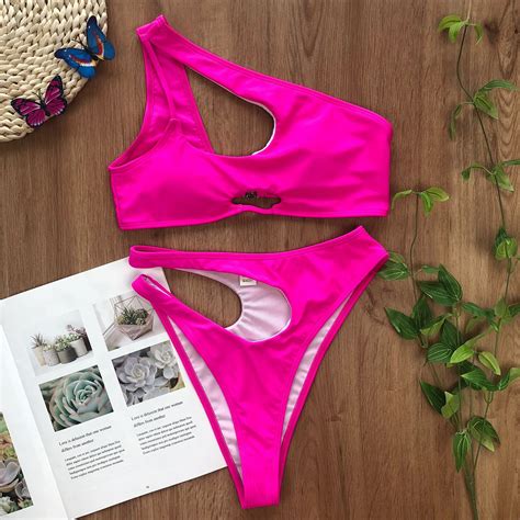 High Waist Solid Bikini Sets For Women Sexy Quick Dry