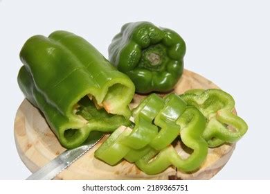 Green Bell Pepper Fresh Whole Sliced Stock Photo 2189365751 Shutterstock